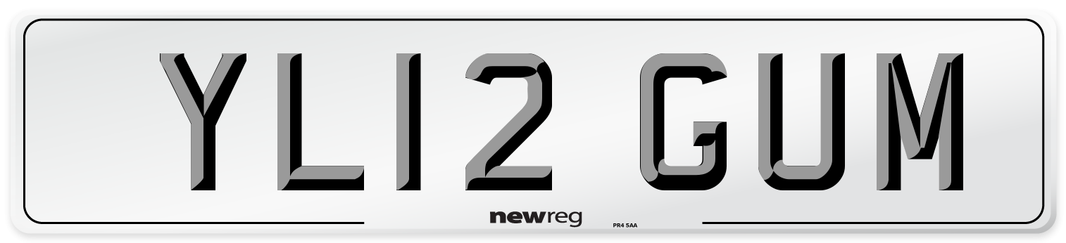 YL12 GUM Number Plate from New Reg